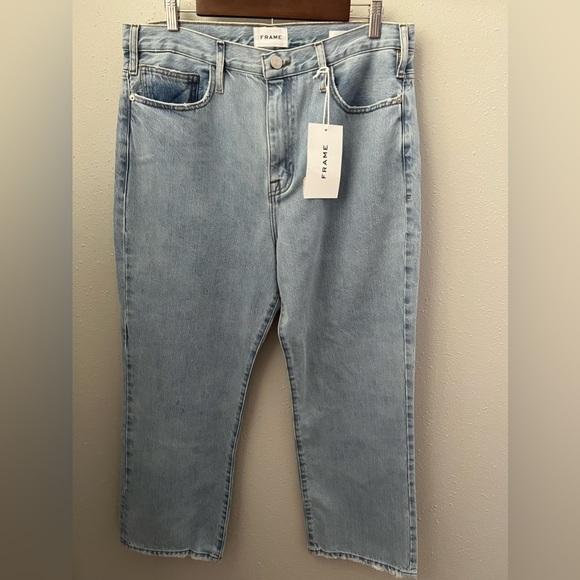 FRAME Le Jane Crop High-Rise Straight-Leg Jeans size 31 - Picture 3 of 8
